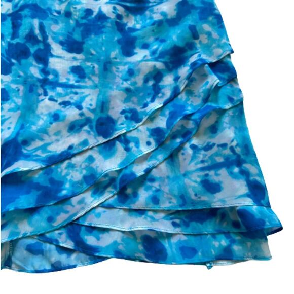Calvin Klein Dress Blue Watercolor Sleeveless Knee Length Shift Trapeze Size 4 - Picture 9 of 12